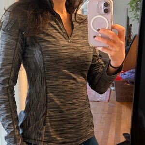 Prana Women's Black and Gray Long Sleeve Top